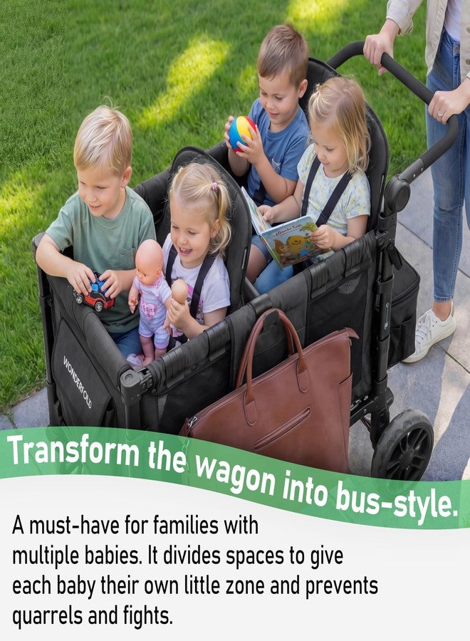 Kiicii Forward-Facing Support Bar for Wonderfold Wagon Accessories W4 Elite/Luxe (4-Seater)，Bus-Style Seating Upgrade with Seat Fixing Function, Removable & Easy to Install - Image 5